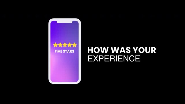 Five Star Rating Prompt on Smartphone with How Was Your Experience