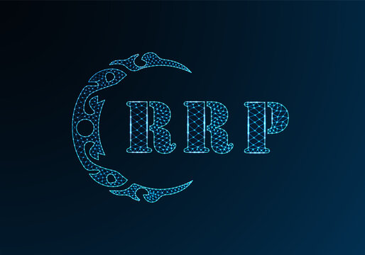 Low poly letter logo RRP design. RRP letter logo low poly vector design on blue color gradient background. RRP logo low poly design