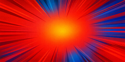 Obraz premium Red abstract burst background with glowing rays and fiery explosion energy and light texture wallpaper