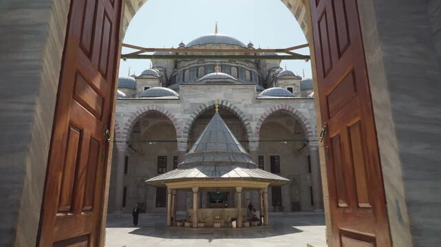 Entrance to the Fatih Mosque, Istanbul, Turkey