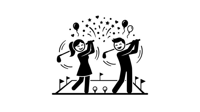 Happy Golfers Celebrating a Successful Game