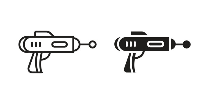 Blaster icon, thin line symbol, editable stroke eps 10
