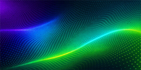 Fototapeta premium Abstract colorful blue wave background with flowing lines and modern digital design
