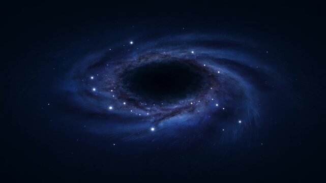 Mesmerizing cosmic black hole at the heart of a swirling galaxy, surrounded by shimmering stardust and enigmatic celestial energy, a powerful vortex in the vast universe