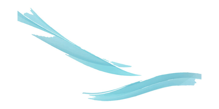 Artistic vector illustration of a blue bird feather and a bird on a white background featuring a flowing wave design with light blue curved lines and a smoke pattern for a modern technology wallpaper