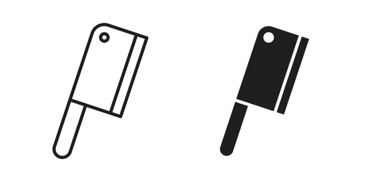 Chopper knife icon, thin line symbol, editable stroke eps 10