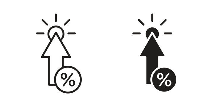 Click through rate icon, thin line symbol, editable stroke eps 10