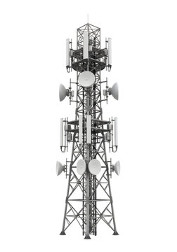 Cell tower with antennas and dishes telecommunication tower radio tower