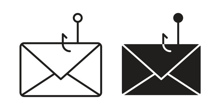 Email phishing icon, thin line symbol, editable stroke eps 10
