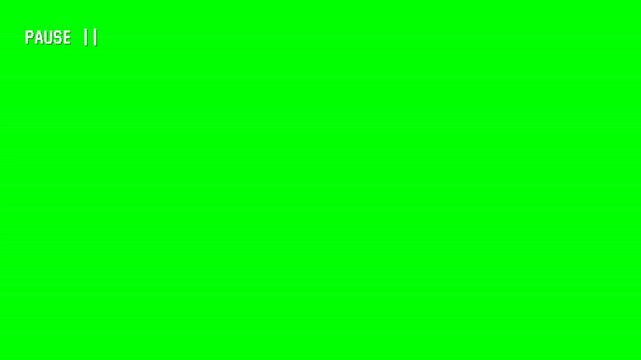 VCR Pause Blinking VHS Freeze Frame Green Screen Overlay 4K 30FPS