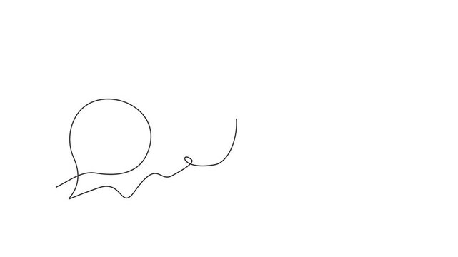 Animated self drawing of continuous line draw of  speech bubble. Conversation and Communication via Paper Airplane.    Full length one line animation. 4K	
