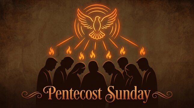 pentecost sunday background template flat design