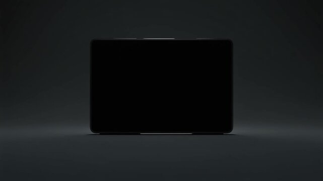 Modern Laptop With Blank Screen In Dark Studio