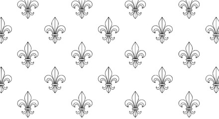 Elegant Seamless Fleur de Lis Pattern Vector Background with Classic Heraldic Royal Ornament Design © MdAmzad