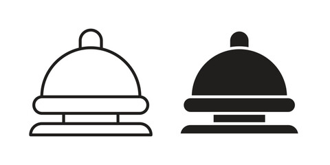 Fototapeta premium Reception bell icon, thin line symbol, editable stroke eps 10
