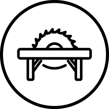Table Saw Line Icon Style