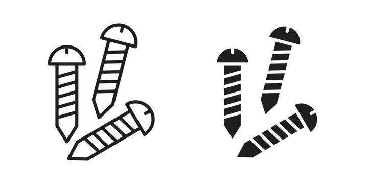 Screws icon, thin line symbol, editable stroke eps 10