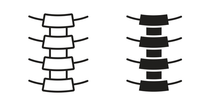 Spinal column icon, thin line symbol, editable stroke eps 10