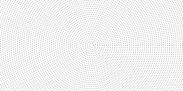 Abstract and hypnotic background with concentric circles. Halftone graphic design element. Sound wave eps 10