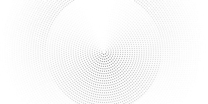 Abstract and hypnotic background with concentric circles. Halftone graphic design element. Sound wave eps 10
