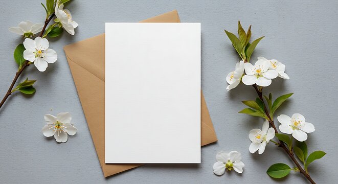 Spring's Gentle Invitation: Blank Notecard Mockup
