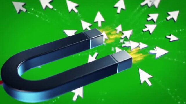 Magnet attracting white arrows strongly.