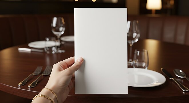 Dinner Menu Mockup: Elegant Table Setting