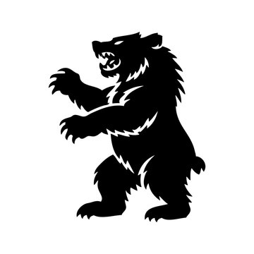 Logotipo con la silueta de un oso rampante her&aacute;ldico, al estilo cl&aacute;sico de los emblemas medievales