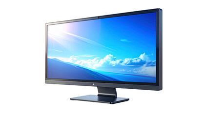 Fototapeta premium a modern sleek computer screen, isolated on transparent background