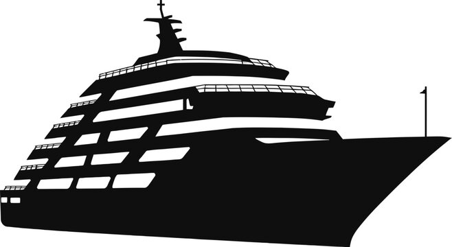 Cruise ship silhouette vector icon