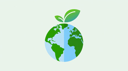 Obraz premium Eco friendly earth globe, green planet icon, environmental symbol, eco awareness logo