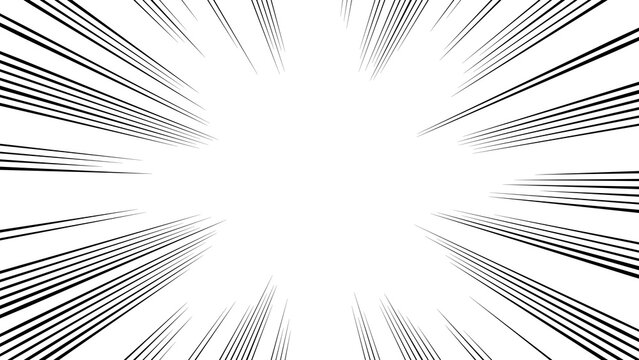 Thin radial manga speed lines, fine action burst, focus zoom background, illustation