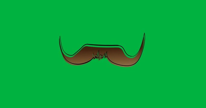 Digital animation of beard icon against black background