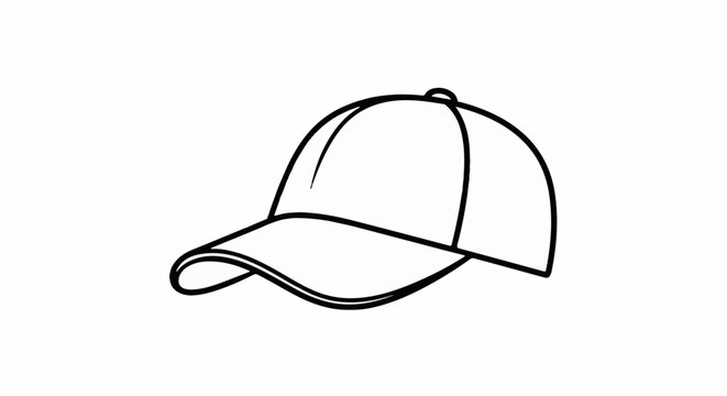Simple line drawing of a baseball cap