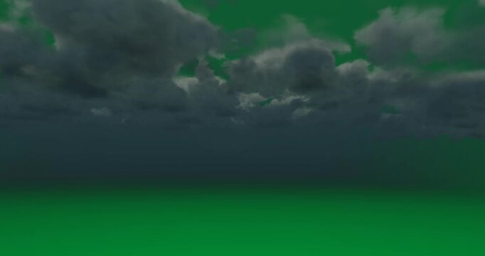 Digital illustration of Halloween celebration on a dark, cloudy night.