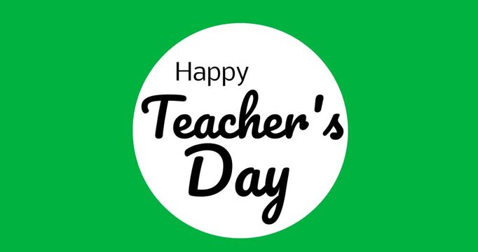 Digital illustration celebrates Teacher's Day with educational animation and typography.