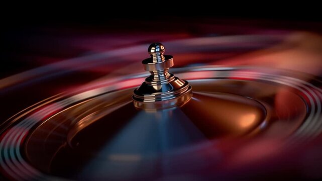 Spinning Roulette Wheel Shows a Moment of Excitement at a Casino Table Generative AI