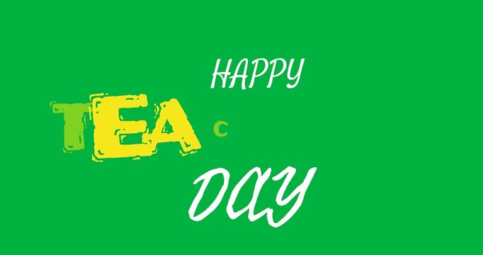 Digital animation of happy teachers day text banner against black background
