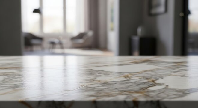 Marble Surface in Modern Interior.