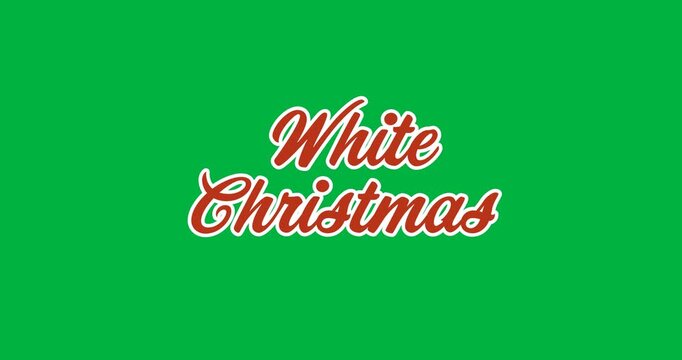Digital animation of white christmas text banner against black background