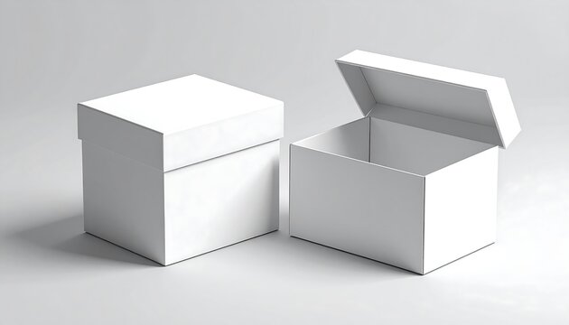 Boxes on white backdrop.
