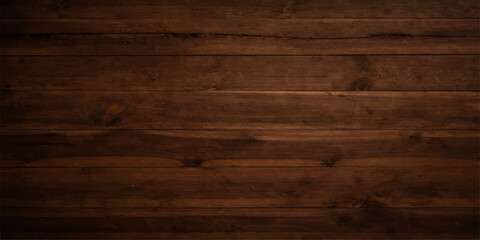 Naklejka premium A natural dark brown hardwood surface features a textured old wood grain pattern, creating a rustic timber plank backdrop for a weathered wooden board panel or floor material design