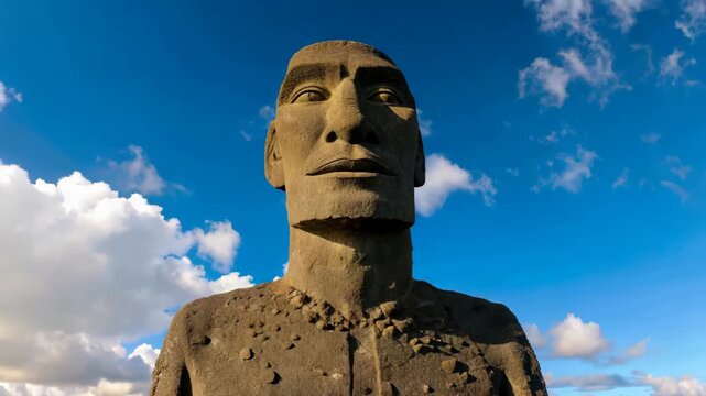 Close-up of the Moai statues on Easter Island, Close-up of the Moai statues on Easter Island
