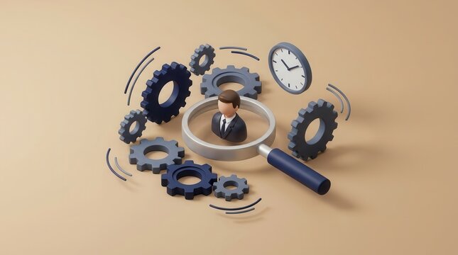 Micromanagement in the workplace with controlling leadership scrutinizing employee performance.