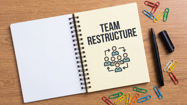 Team restructure organizational planning concept for workforce realignment role redefinition collaborative structure improvement and corporate human resource management strategy
