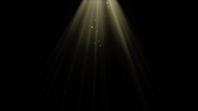 Volumetric Light Rays Emerging with Slow Falling Dust Particles on Transparent Background Alpha Channel 4K, Cinematic God Rays