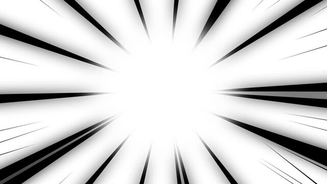 Anime speed line background animation. White speed lines isolated. Anime comic book effects action, Anime speed line moves attack effects.
