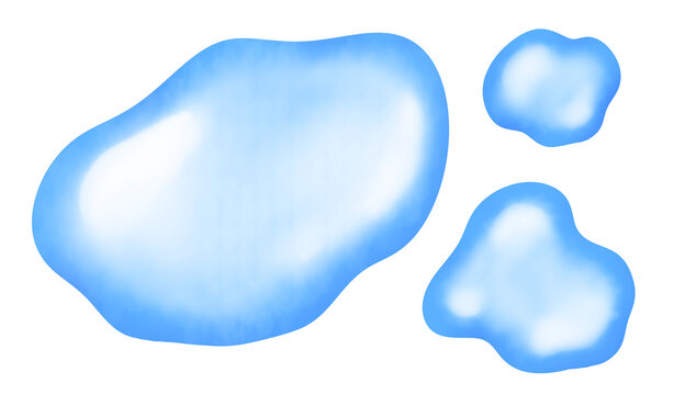 透明感のある水たまりのイラスト 02