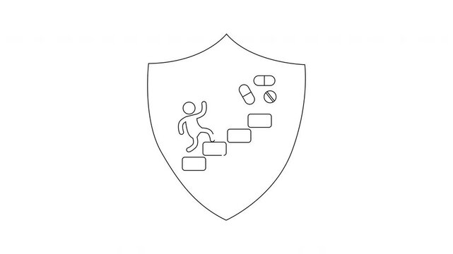 Shield Against Falls and Medication Errors - Safety Symbol.