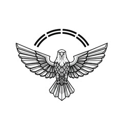 Fototapeta premium Bird with outstretched wings flying high.